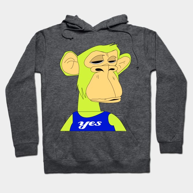 newest yes sad ape nft (non fungible token) Hoodie by illustraa1